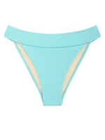 ZAFUL Bas de Bikini Côtelé à Jambe Haute M Bleu clair