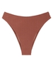 ZAFUL Bas de Bikini Côtelé à Jambe Haute M Café