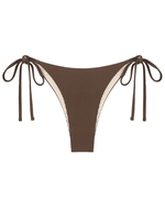 ZAFUL Bas de Bikini Côtelé à Lacets L Café profond
