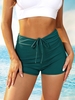 ZAFUL Bas de Bikini Côtelé à Lacets L Vert profond