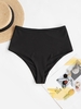 ZAFUL Bas de Bikini Côtelé à Taille Haute M Noir