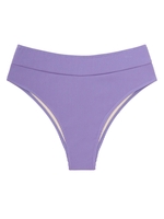 ZAFUL Bas de Bikini Côtelé à Taille Haute M Pourpre