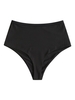 ZAFUL Bas de Bikini Côtelé à Taille Haute S Noir