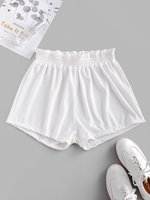 ZAFUL Bas de Bikini Côtelé à Volants S Blanc