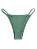 ZAFUL Bas de Bikini Côtelé Anneau en O à Coupe Haute M Vert clair