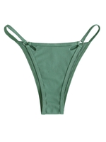 ZAFUL Bas de Bikini Côtelé Anneau en O à Coupe Haute M Vert clair