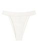 ZAFUL Bas de Bikini Côtelé Coupe Haute à Taille Large S Blanc