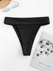 ZAFUL Bas de Bikini Côtelé Coupe Haute à Taille Large S Noir