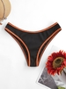 ZAFUL Bas de Bikini Côtelé Cousu S Noir