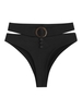 ZAFUL Bas de Bikini Côtelé Découpé à Coupe Haute M Noir
