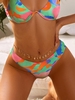 ZAFUL Bas de Bikini Côtelé en Blocs de Couleurs S Vert clair