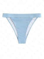 ZAFUL Bas de Bikini Côtelé en Couleur Unie S Bleu clair