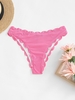 ZAFUL Bas de Bikini Côtelé Festonné à Jambe Haute M Rose clair