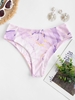 ZAFUL Bas de Bikini Côtelé Marbre Imprimé M Violet clair