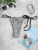 ZAFUL Bas de Bikini Côtelé Noué à Côté à Pois S Blanc