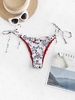 ZAFUL Bas de Bikini Côtelé Noué Fleur Anneau en O L Blanc