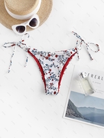 ZAFUL Bas de Bikini Côtelé Noué Fleur Anneau en O S Blanc
