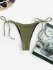 ZAFUL Bas de Bikini Côtelé Texturé Noué à Côté S Vert clair