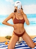 ZAFUL Bas de Bikini Côtelé Zippé S Café