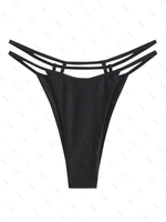 ZAFUL Bas de Bikini Découpé à Cordon M Noir