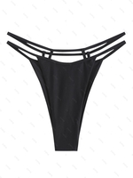 ZAFUL Bas de Bikini Découpé à Cordon M Noir