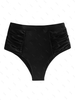 ZAFUL Bas de Bikini en Couleur Unie à Taille Haute M Noir