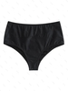 ZAFUL Bas de Bikini en Couleur Unie à Taille Haute M Noir