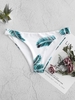 ZAFUL Bas de Bikini Feuille Tropicale Imprimée M Blanc
