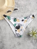 ZAFUL Bas de Bikini Feuille Tropicale Imprimée S Vert clair