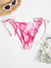 ZAFUL Bas de Bikini Marguerite Imprimée à Coupe Haute L Rose clair