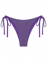 ZAFUL Bas de Bikini Métallique Noué M Pourpre