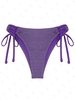 ZAFUL Bas de Bikini Métallique Noué S Pourpre