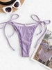 ZAFUL Bas de Bikini Noué à Côté à Coupe Haute S Violet clair