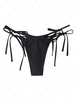 ZAFUL Bas de Bikini Noué à Côté à Double Couches M Noir