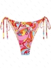 ZAFUL Bas de Bikini Noué à Côté à Imprimé Fleuri S Multi a