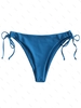 ZAFUL Bas de Bikini Noué à Côté à Jambe Haute L Bleu