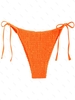 ZAFUL Bas de Bikini Noué à Côté à Volants Xs Orange