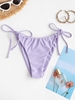 ZAFUL Bas de Bikini Noué à Côté L Violet clair