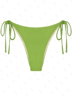 ZAFUL Bas de Bikini Noué Côtelé L Vert