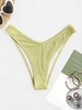 ZAFUL Bas de Bikini Plissé à Jambe Haute L Vert clair