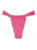 ZAFUL Bas de Bikini Rétro Texturé en Jacquard à Coupe Basse S Rose clair