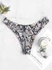 ZAFUL Bas de Bikini Serpent Imprimé à Jambe Haute S Orange d