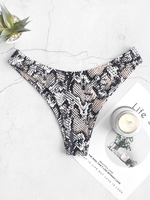 ZAFUL Bas de Bikini Serpent Imprimé à Jambe Haute S Orange d