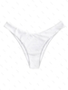 ZAFUL Bas de Bikini Simple à Jambe Haute L Blanc