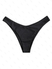ZAFUL Bas de Bikini Simple à Jambe Haute L Noir