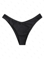 ZAFUL Bas de Bikini Simple à Jambe Haute S Noir