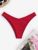 ZAFUL Bas de Bikini Simple à Jambe Haute S Rouge