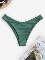 ZAFUL Bas de Bikini Simple à Jambe Haute S Vert clair