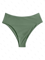 ZAFUL Bas de Bikini Simple Jambe Haute à Taille Haute L Vert clair