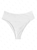 ZAFUL Bas de Bikini Simple Jambe Haute à Taille Haute M Blanc